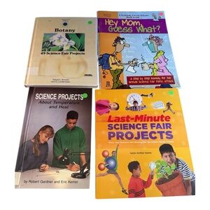 3/$18 Set: 4 Science Experiment/ Science Fair Books- Two Hardcover-Two Softcover